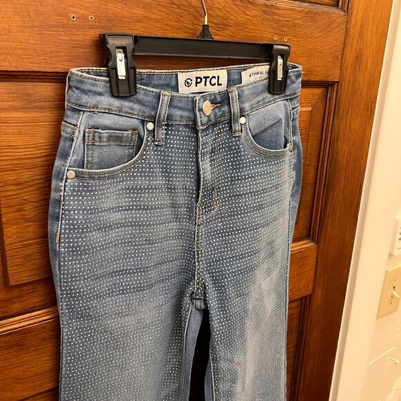 PTCL Rue Bling Out High Rise Stretch Straight Leg Denim sz 25 Studded Jeans - Picture 5 of 16